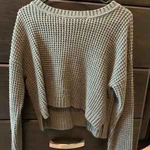 F21 knitted grey crop sweater